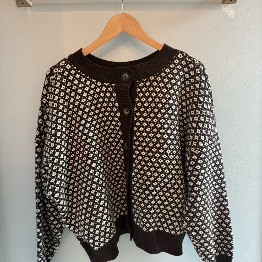 Oversized Patterned Cardigan
